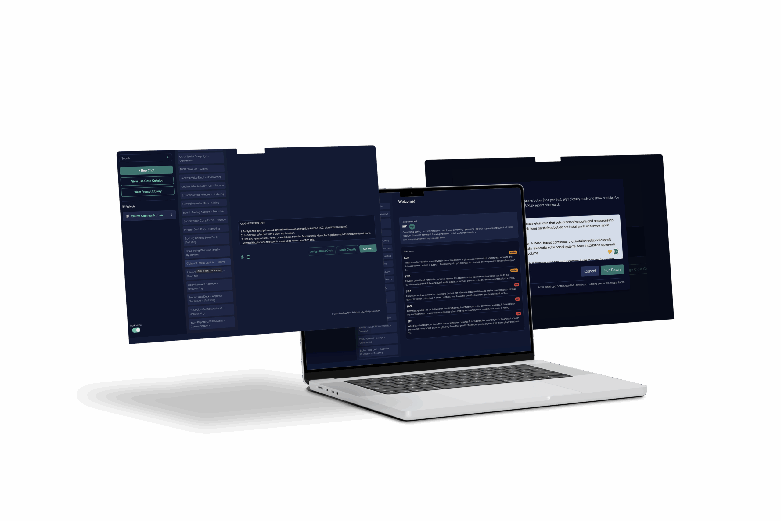 Laptop screens showing Vera's class code function as an example of a RAG system.