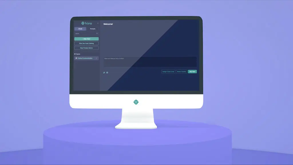 Vera screen on desktop